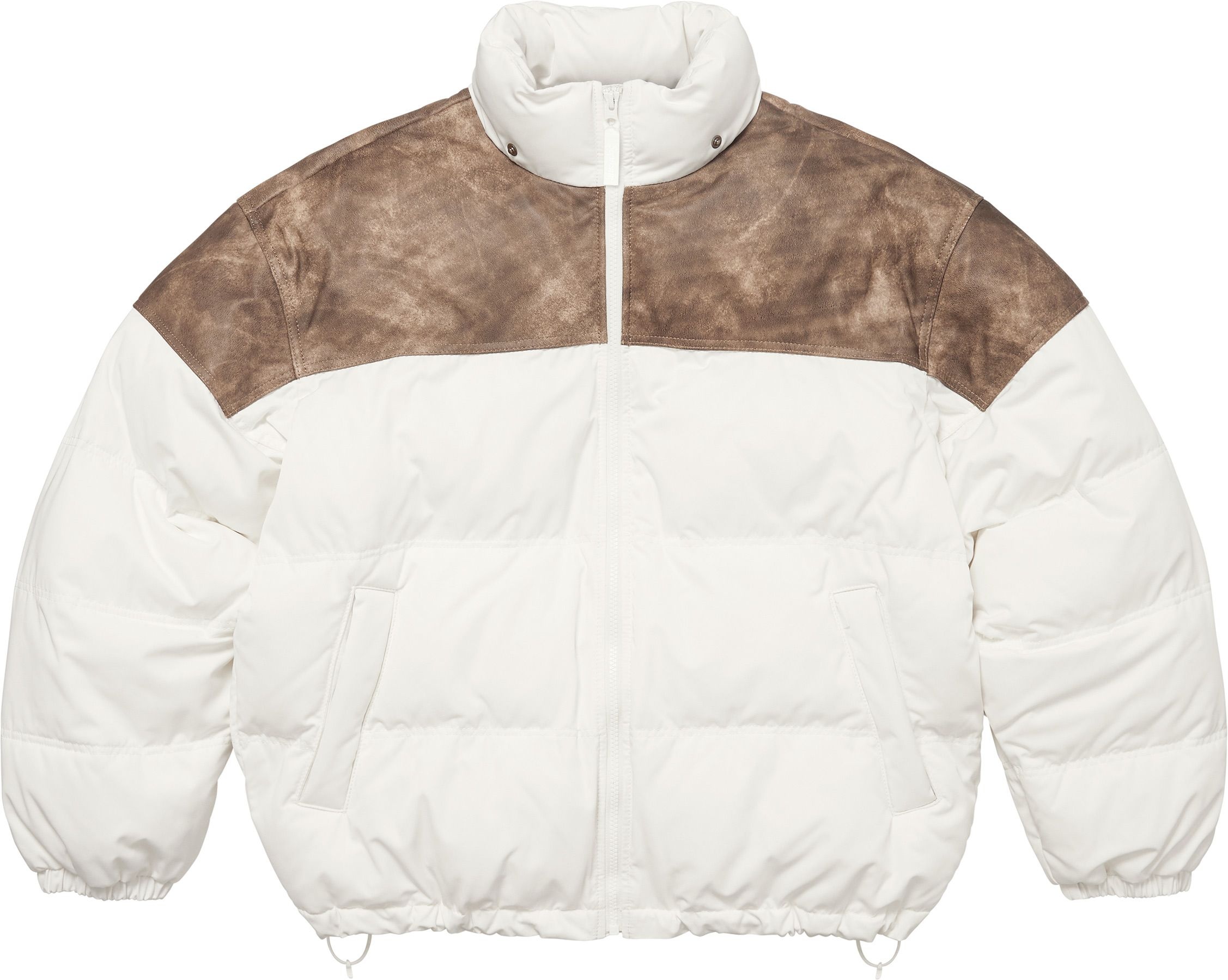 Leather Yoke Puffer Jacket view 20